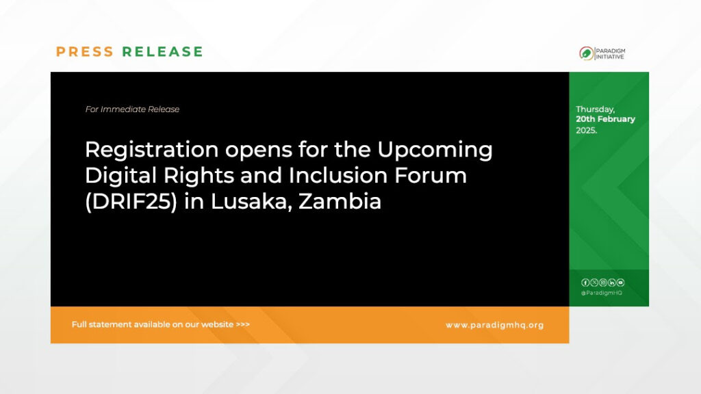 Press Release: Registration opens for the upcoming Digital Rights and Inclusion Forum (DRIF25) in Lusaka, Zambia