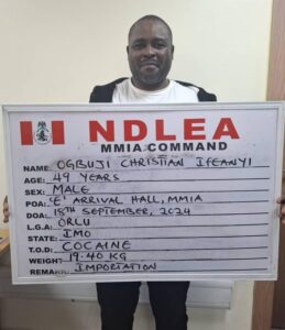 Christian NDLEA Bust