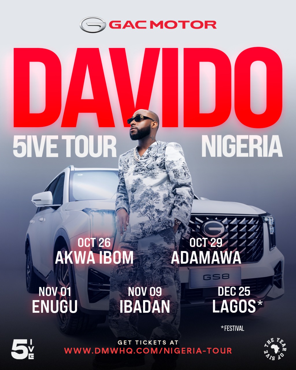 CIG Group, Owners of GAC Motors, Join Forces with Davido to Bring Afrobeats Home With The Five Alive City Tour  4 GAC Motors and Davido Unite Under CIG Group for the Nationwide Five City Tour