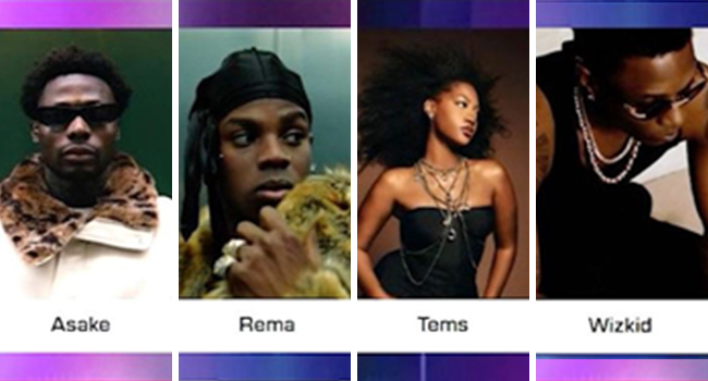 2026 Grammys: Davido, Burna Boy, Ayra Starr Nominated For Best African Music Performance 2 A combo photo of Asake Rema Tems and Wizkid