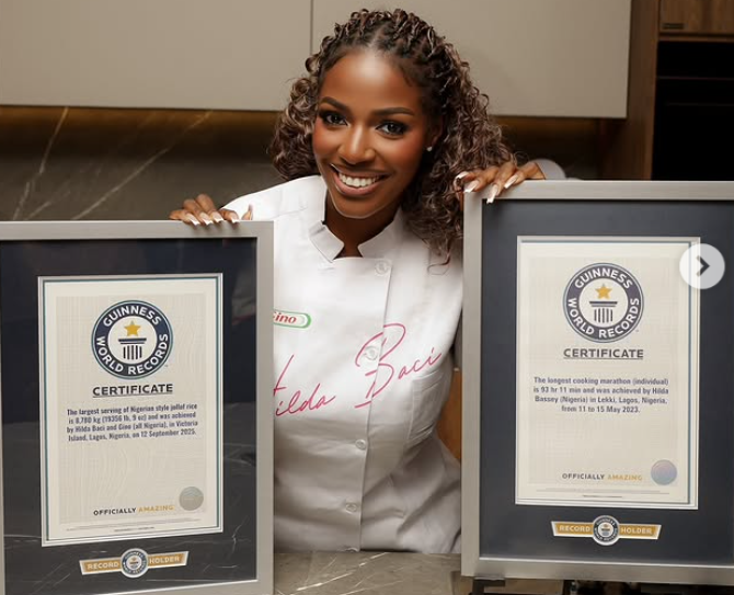 Hilda Baci receives second Guinness World Record plaque for largest jollof rice pot 4 Hilda Baci receives second Guinness World Record plaque