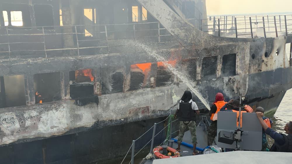 Nigerian Navy Rescues 20 Crew from Burning MV Chimba Express