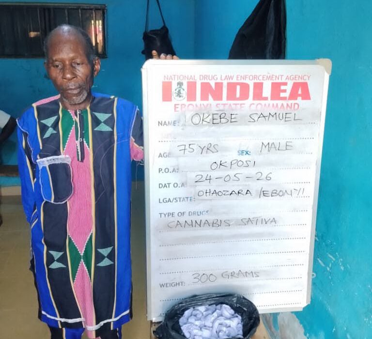 NDLEA Seizes 320,840 Tramadol Capsules, Arrests 75-Year-Old in Ebony