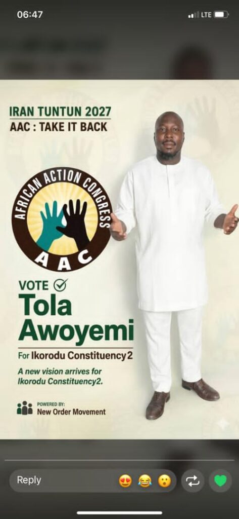 Lagos 2027: Awoyemi Samuel Declares For Assembly Seat, Unveils 7-Point Manifesto