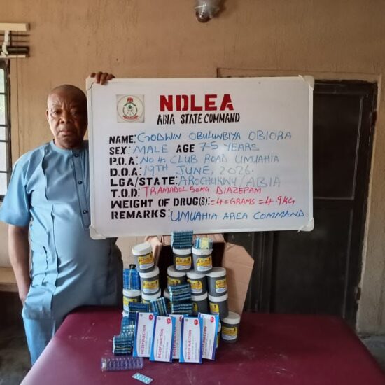NDLEA Arrests Two Elderly Men for Selling Drugs to Secondary School Students in Abia