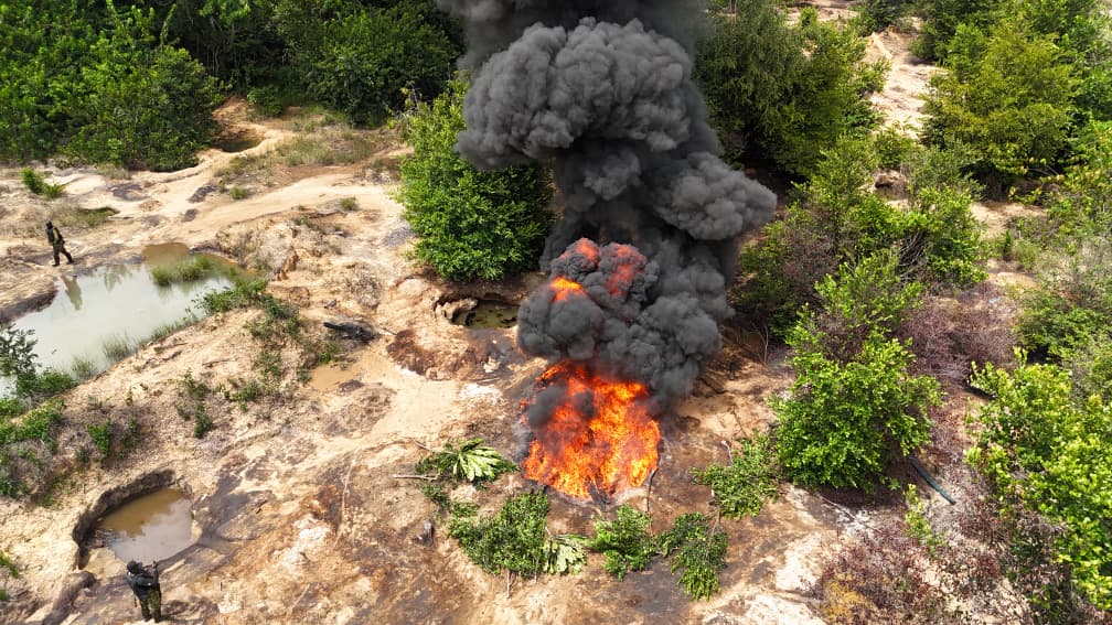DELTA SENTINEL: Navy discovers camouflaged crude oil site in Delta, recovers 17,000 litres