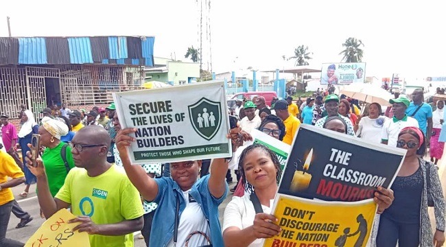 NUT Protesters March in Plateau Over Abducted Victims