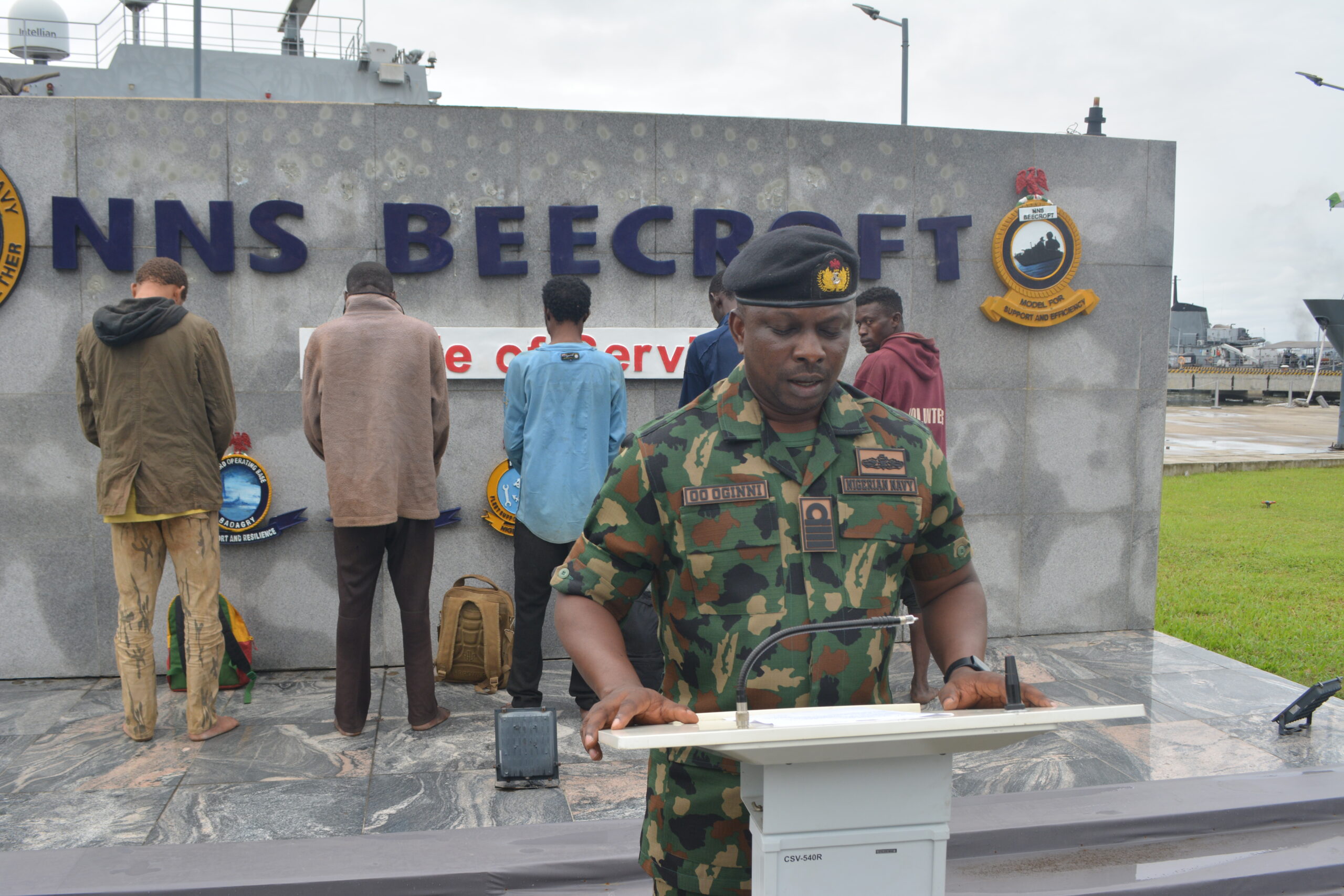 Nigerian Navy Ship Beecroft Hands Over Five Suspected Stowaways to Nigeria Immigration Service