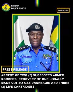 Police Nab Two Suspected Armed Robbers, Recover Locally Made Gun In Lagos
